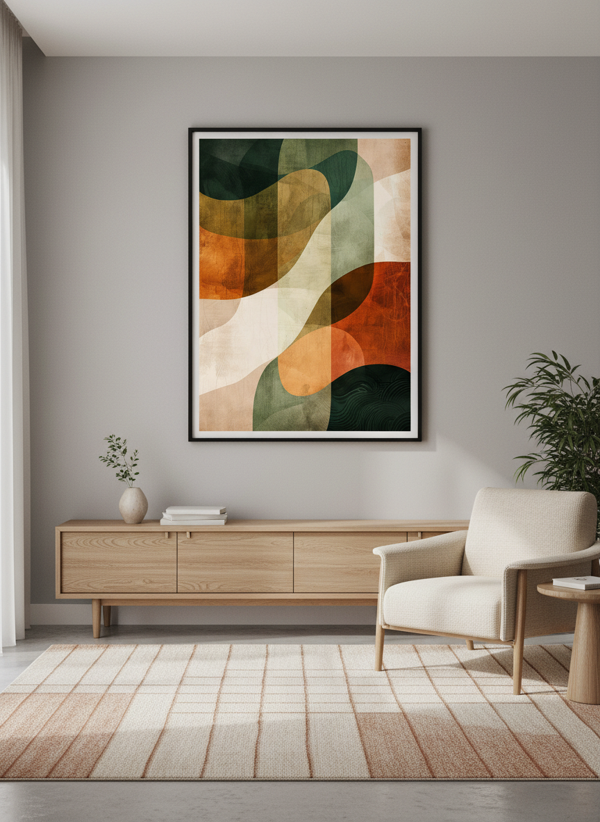 Autumn Currents - Earth-Tone Abstract Flow Art Print