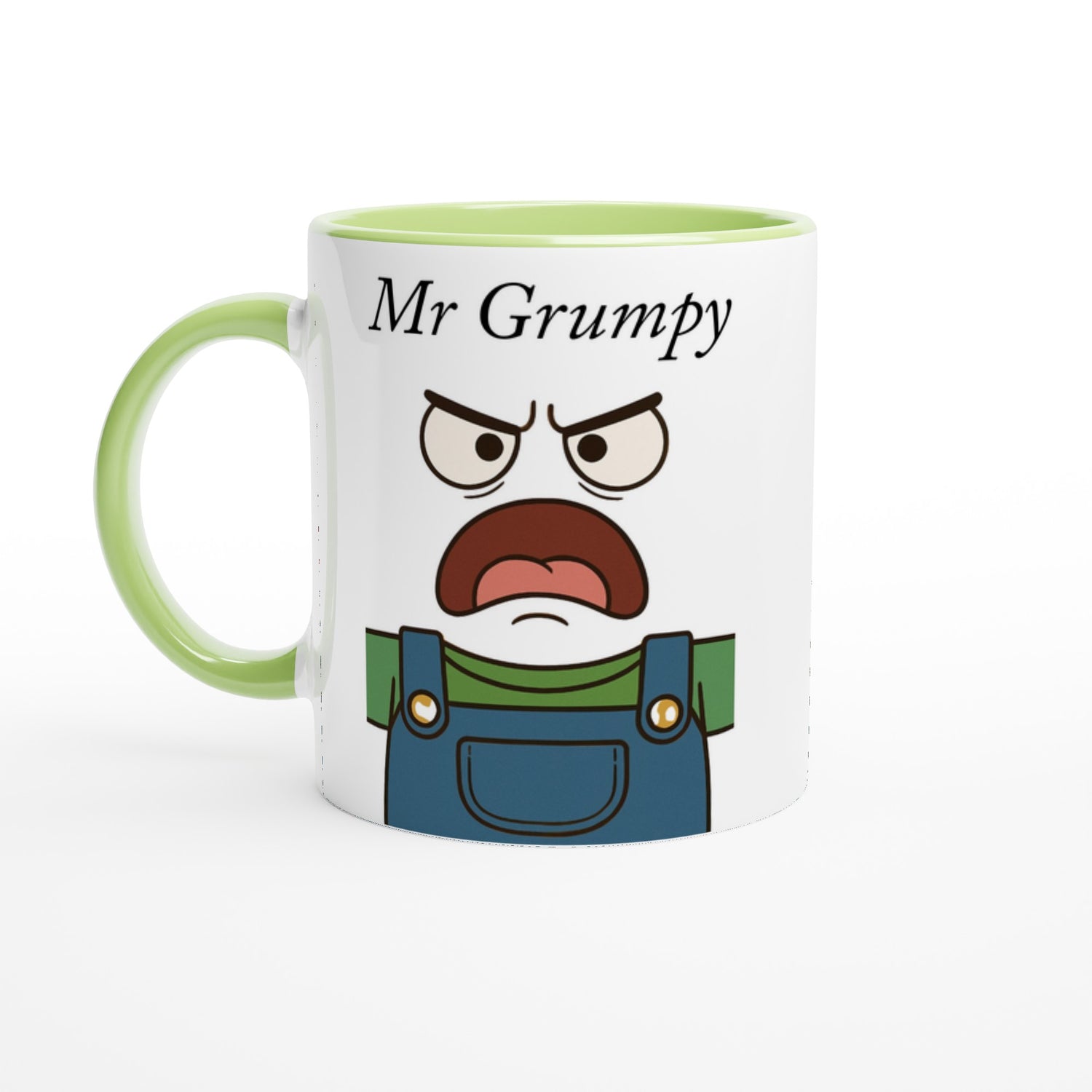 Mr Grumpy Mug - Fun 11oz Ceramic Coffee Cup - Perfect Gift for Dad, Friends &amp; Co-workers Ceramic Green