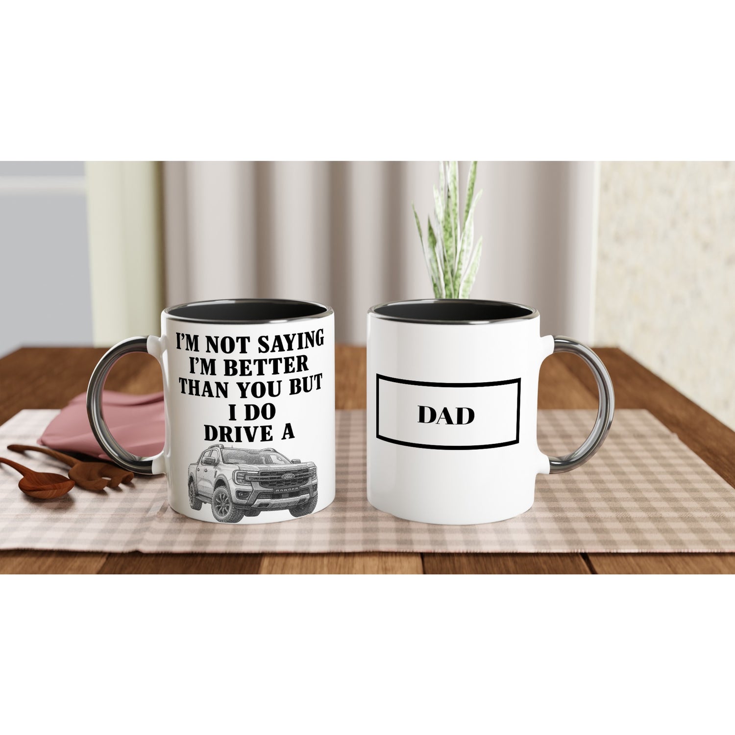 Personalized Ford Ranger Wildtrak Mug - Unique Car Lover Dad Gift | 11oz Ceramic Cup Ceramic Black