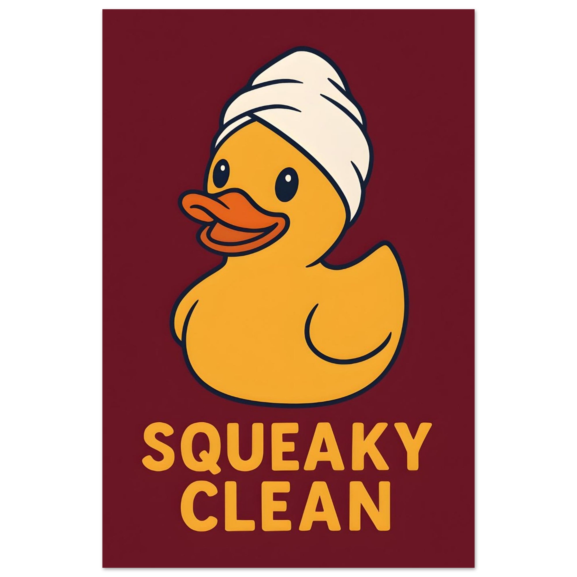 Squeaky Clean Poster - Fun Bathroom Art - Perfect for Home Decor 30x45 cm 12x18″ Red