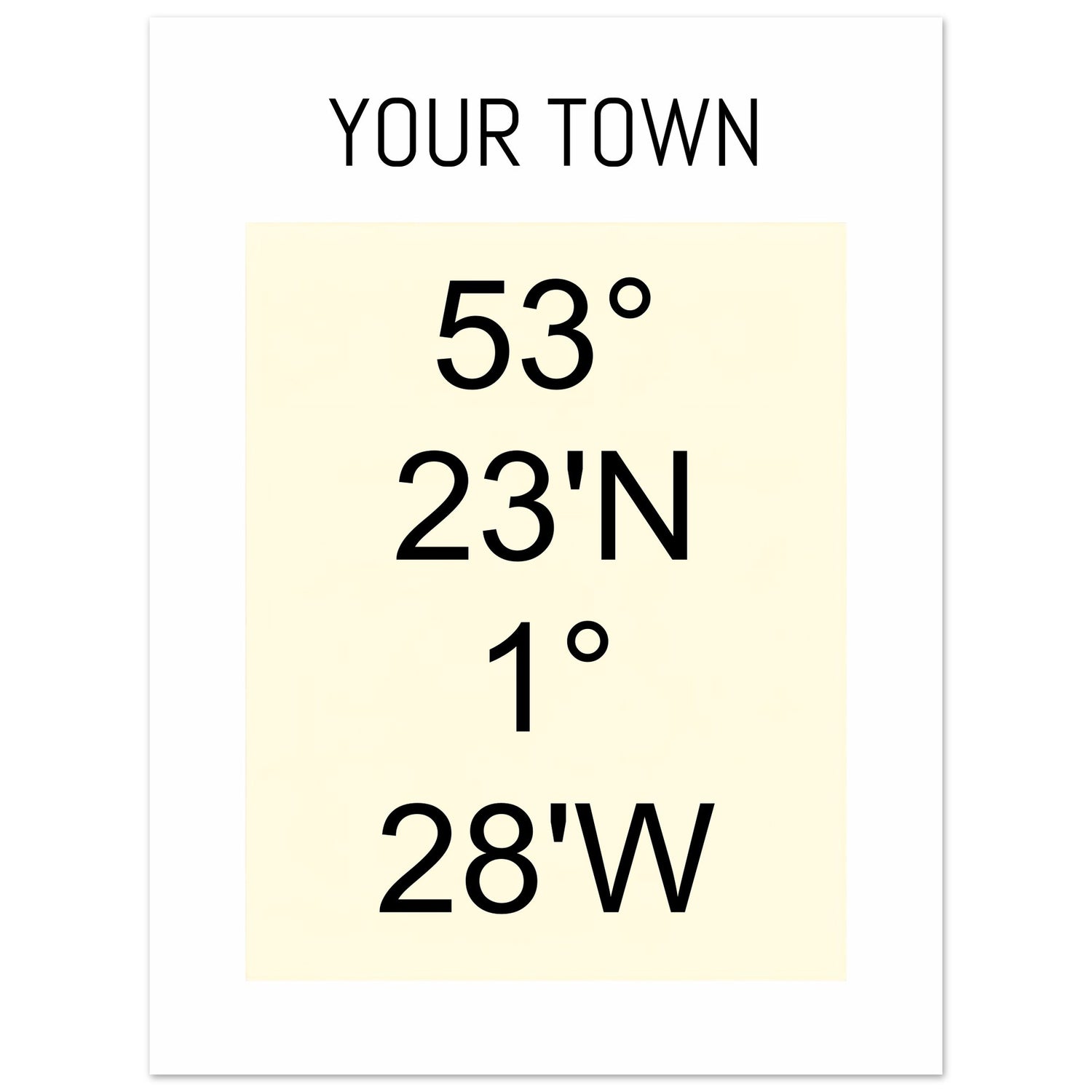 Personalized Map or Custom Location Coordinates Poster Print | Minimalist Unframed Wall Art Decor A3 A4 A5 75x100 cm 30x40″ Beige and Black