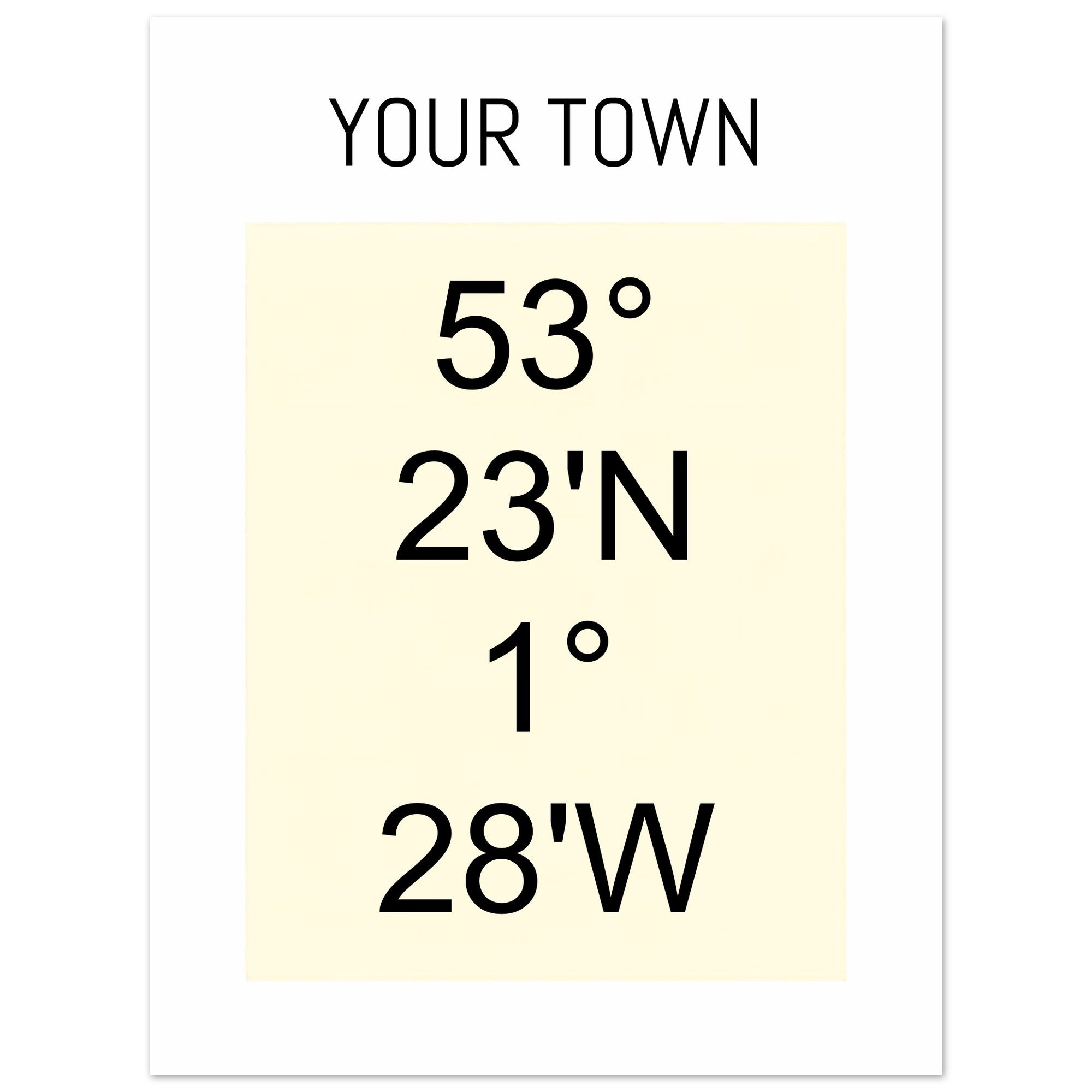 Personalized Map or Custom Location Coordinates Poster Print | Minimalist Unframed Wall Art Decor A3 A4 A5 75x100 cm 30x40″ Beige and Black