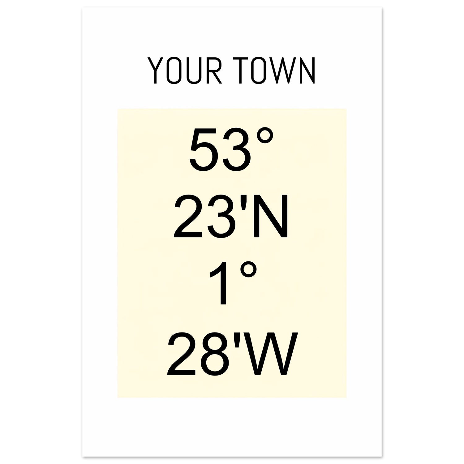 Personalized Map or Custom Location Coordinates Poster Print | Minimalist Unframed Wall Art Decor A3 A4 A5