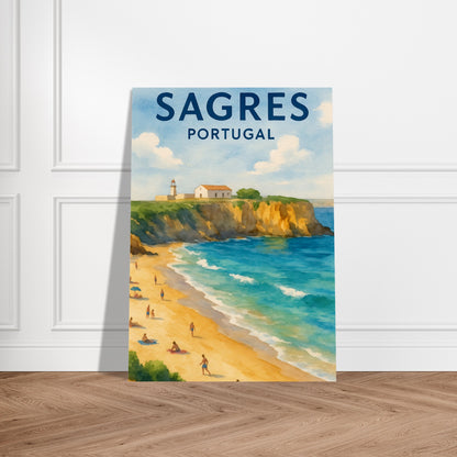 Sagres Portugal Beach Art Print – Coastal Watercolor Poster, Unframed Travel Wall Art in A3/A4 Sizes