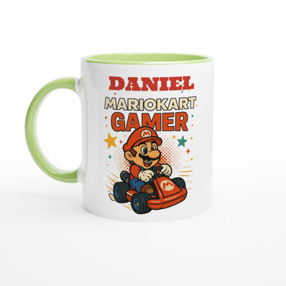 Custom Mario Kart Gamer Mug – Funny Gift for Gamers – 11oz Coffee Cup Ceramic Green
