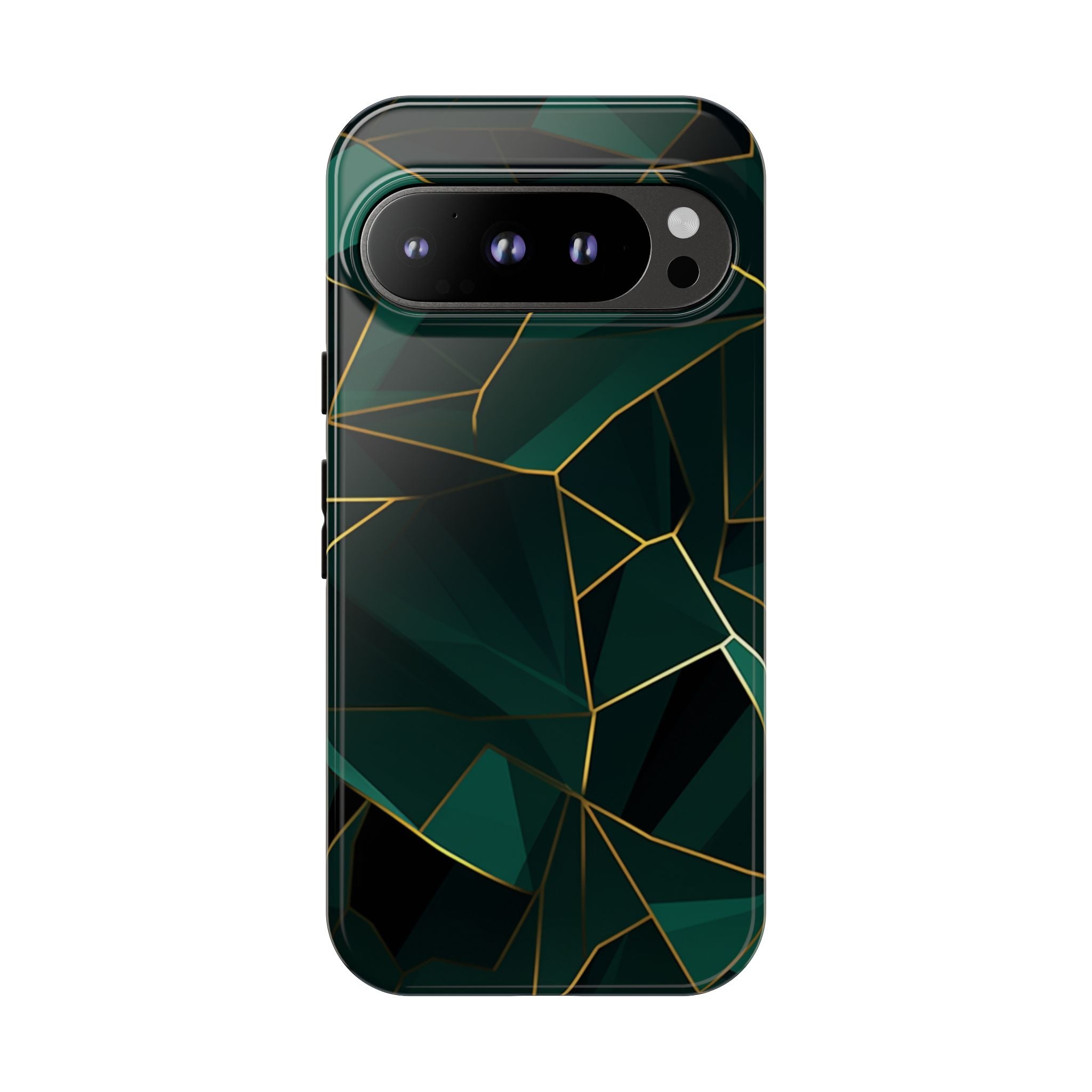 Emerald Veil - Geometric Luxe Phone Case Google Pixel 9 Pro Glossy