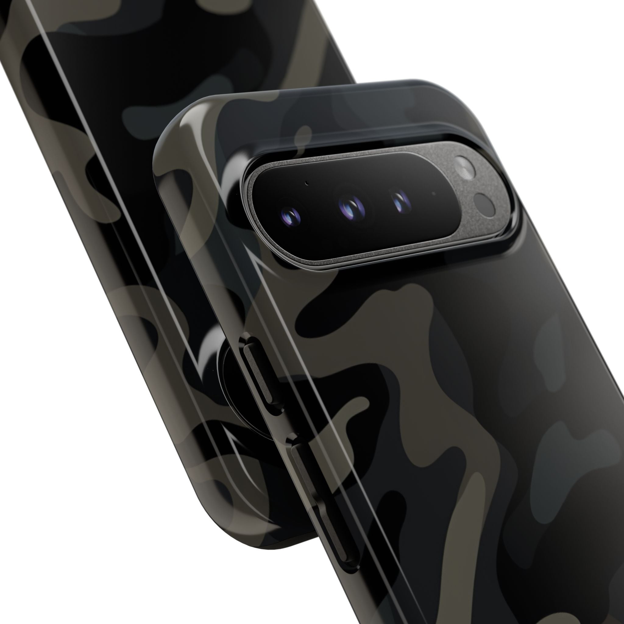 Black Camouflage Phone Case for iPhone, Samsung and Google Pixel