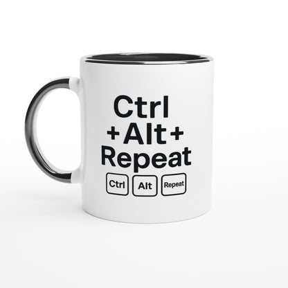 CTRL + ALT + REPEAT Mug - Funny Gift for Tech Lovers - Ceramic Coffee Cup