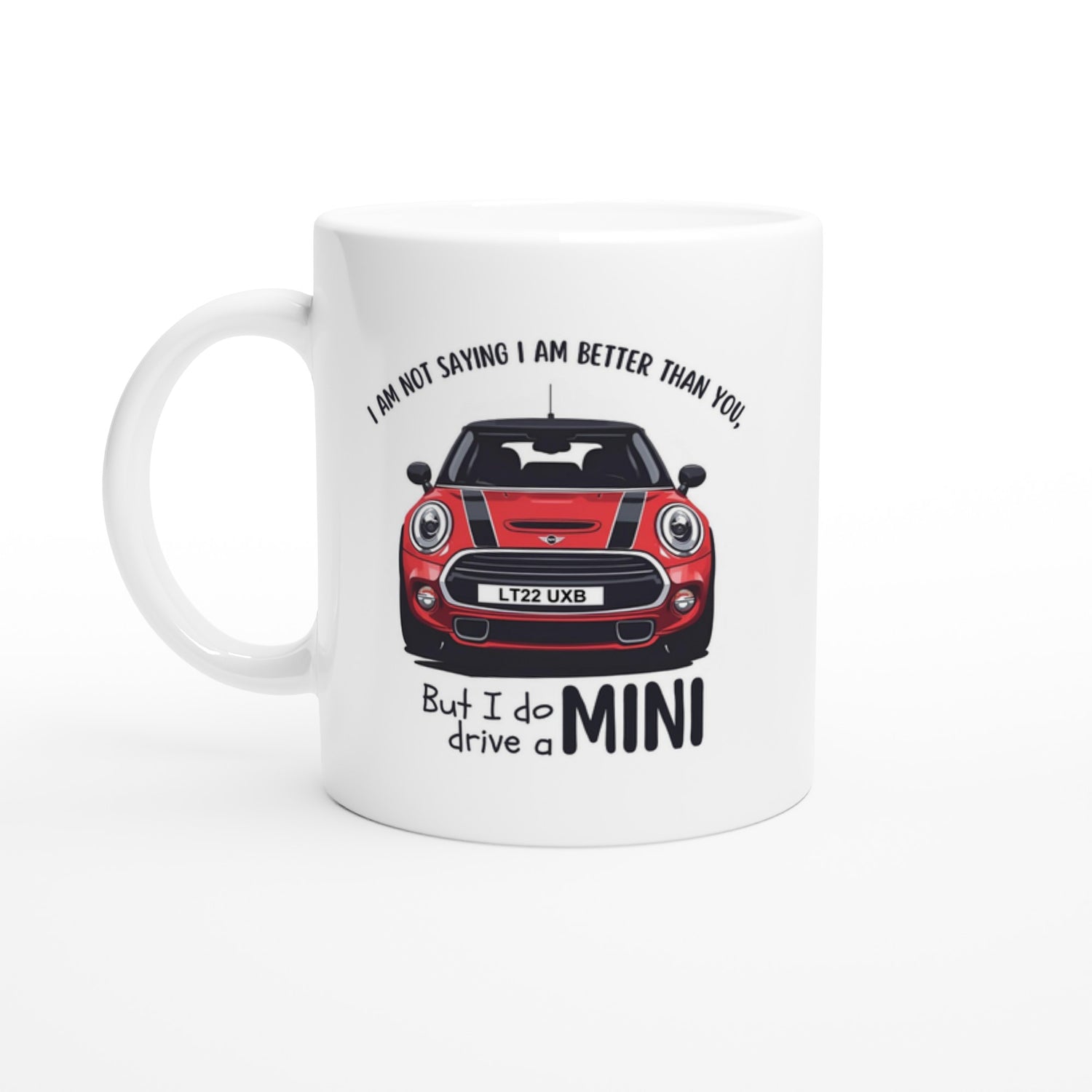 Cool Mini Cooper Mug - Funny Custom Car Gift - 11oz Ceramic Coffee Cup Ceramic White