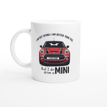 Cool Mini Cooper Mug - Funny Custom Car Gift - 11oz Ceramic Coffee Cup Ceramic White