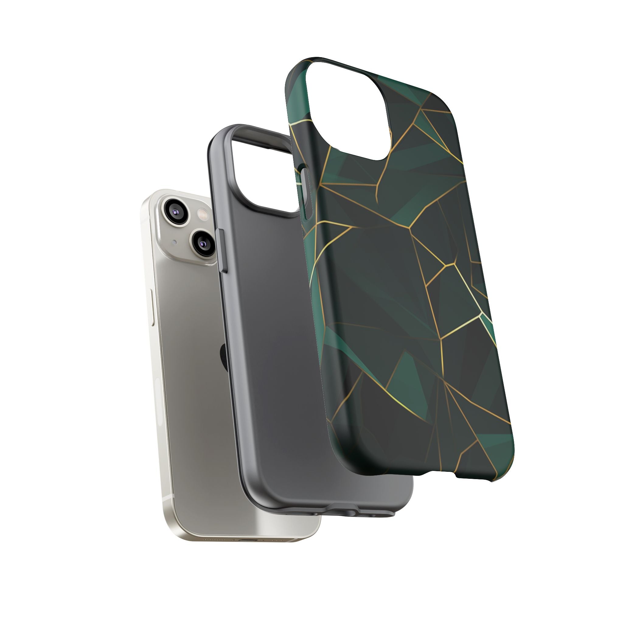Emerald Veil - Geometric Luxe Phone Case