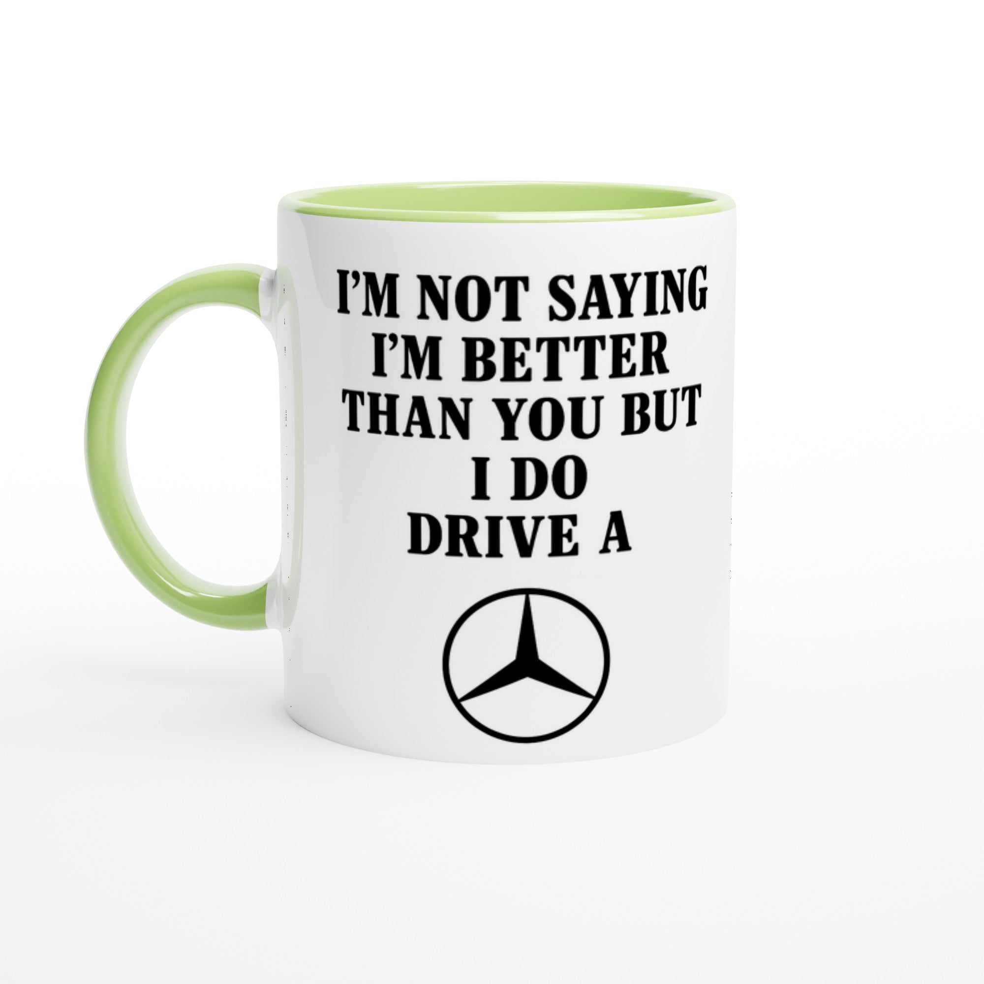 Personalized Mercedes Benz Mug - Custom Car Lover Gift - 11oz Ceramic Mug in Colors Ceramic Green