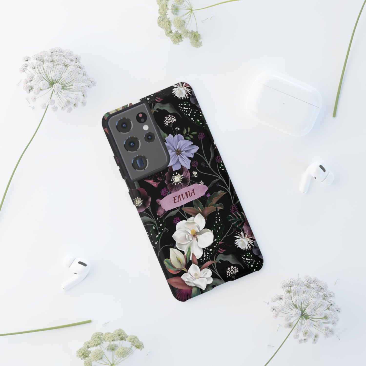 Phone Cases, Personalised Floral Pattern Ultra Plus Pro Cover, iPhone 16, 15, 14, 13+, Samsung Galaxy S23, S22, Custom Case