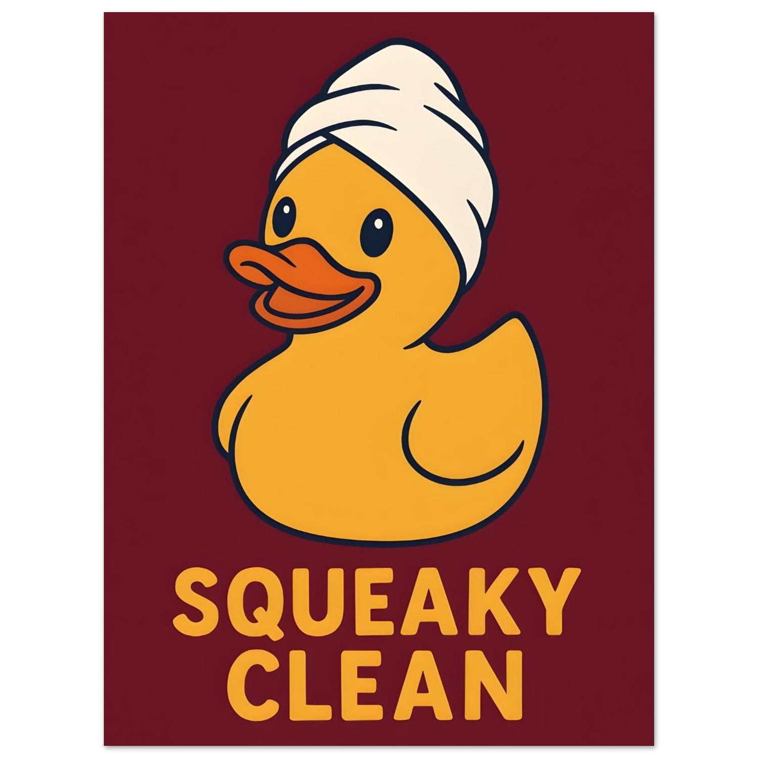 Squeaky Clean Poster - Fun Bathroom Art - Perfect for Home Decor 30x40 cm 12x16″ Red