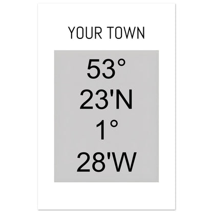 Personalized Map or Custom Location Coordinates Poster Print | Minimalist Unframed Wall Art Decor A3 A4 A5