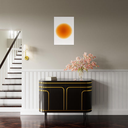 Solar Bloom - Radiant Orange Canvas - Abstract Watercolor Spiral Art Print - Slim Canvas - Wall Art