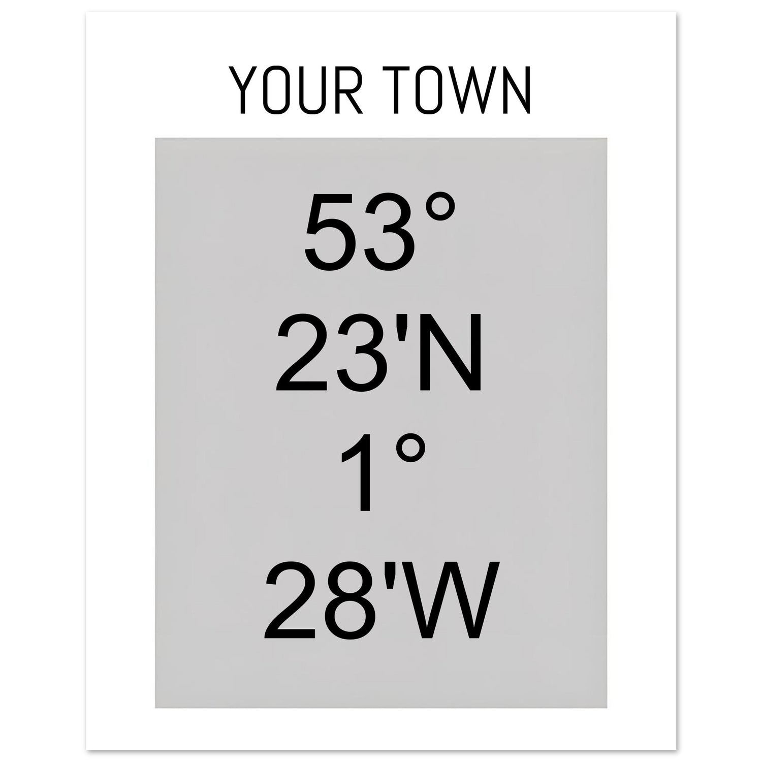 Personalized Map or Custom Location Coordinates Poster Print | Minimalist Unframed Wall Art Decor A3 A4 A5 40x50 cm 16x20″ Black and Grey