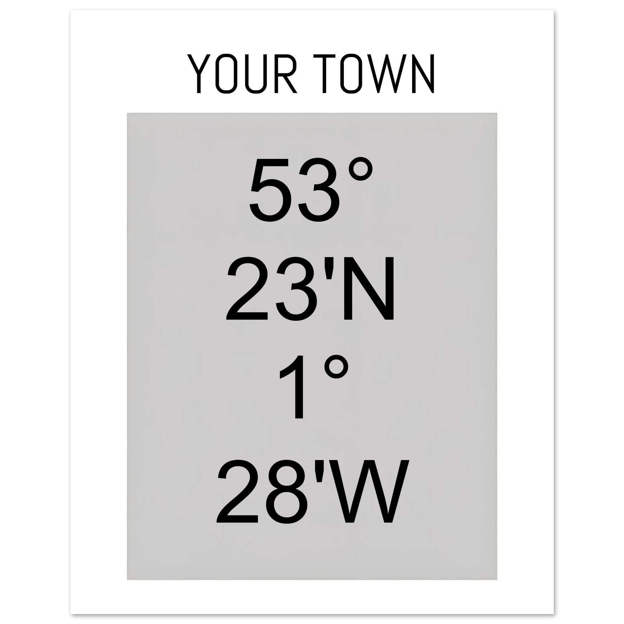 Personalized Map or Custom Location Coordinates Poster Print | Minimalist Unframed Wall Art Decor A3 A4 A5 40x50 cm 16x20″ Black and Grey