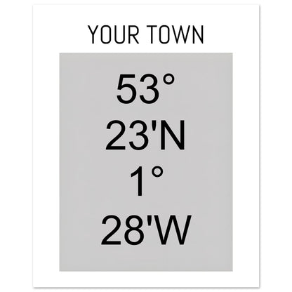Personalized Map or Custom Location Coordinates Poster Print | Minimalist Unframed Wall Art Decor A3 A4 A5 40x50 cm 16x20″ Black and Grey
