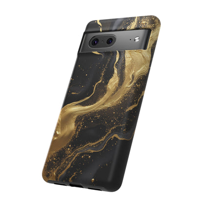 Golden Flow - Black &amp; Gold Marble Luxe Phone Case