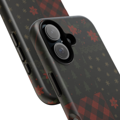 Black Festive Phone Case - Christmas Phone Cover - Tough Design