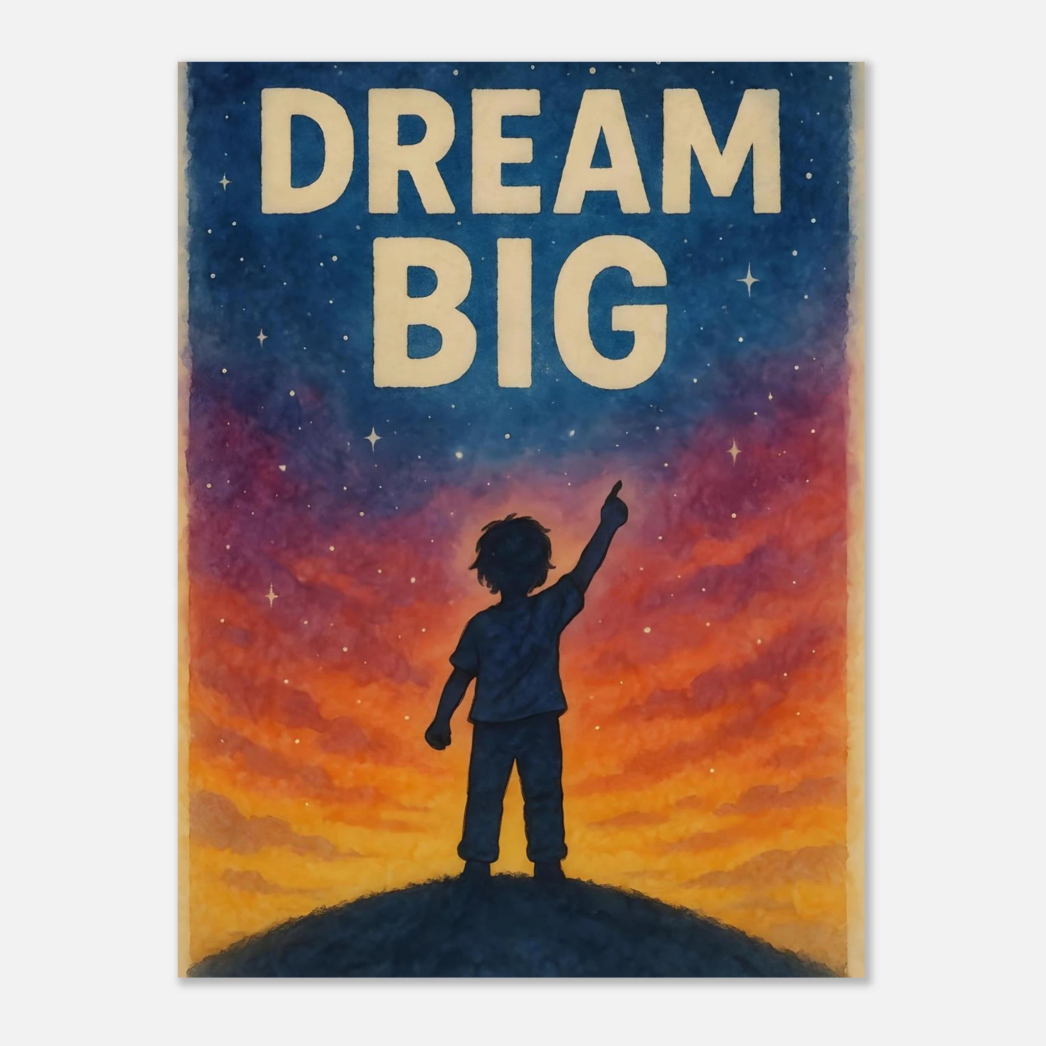 Dream Big Poster - Motivational Art - Kids Room Wall Art - Growth Mindset Art | Wall Art | Printable Poster | Home Decor | Minimalist Print 60x80 cm 24x32″