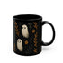 Cute Ghost Floral Black Mug - Halloween Coffee Cup | Spooky Kawaii Ceramic Mug Gift for Tea & Coffee Lovers 11oz