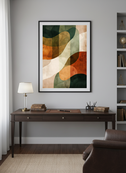 Autumn Currents - Earth-Tone Abstract Flow Art Print