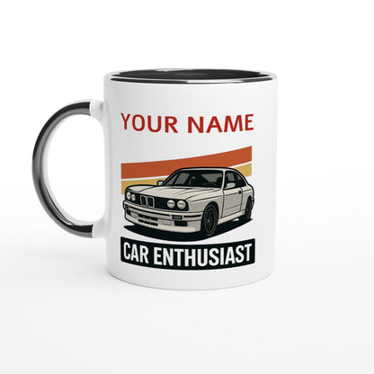 Personalized BMW Car Enthusiast Mug - Custom Name Coffee Cup - Perfect Gift for Car Lovers Ceramic Black