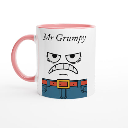Mr Grumpy Mug – Funny Ceramic Coffee Cup – Gift for Coffee Lovers – Dishwasher &amp; Microwave Safe Ceramic Pink
