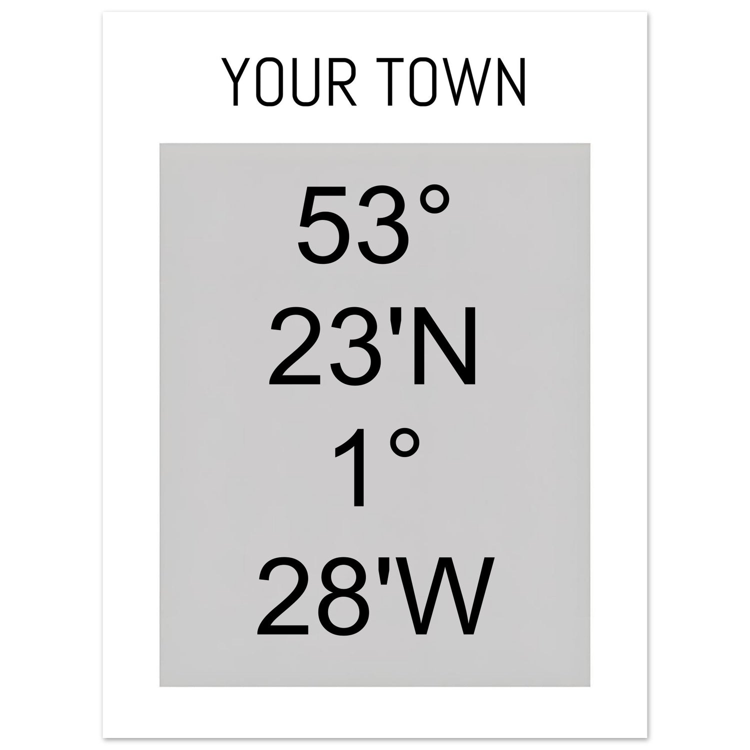 Personalized Map or Custom Location Coordinates Poster Print | Minimalist Unframed Wall Art Decor A3 A4 A5 15x20 cm 6x8″ Black and Grey