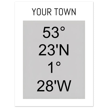 Personalized Map or Custom Location Coordinates Poster Print | Minimalist Unframed Wall Art Decor A3 A4 A5 15x20 cm 6x8″ Black and Grey