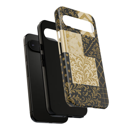 Phone Case, Luxury Black and Gold Festive Design for Christmas Gift, Holiday Decor, Tough Cases, Winter Celebration, Elegant iPhone Cover