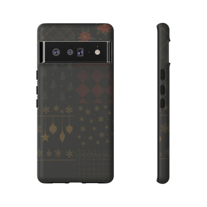 Black Luxury Phone Case for Christmas Festive Season - Tough design Google Pixel 6 Pro Matte