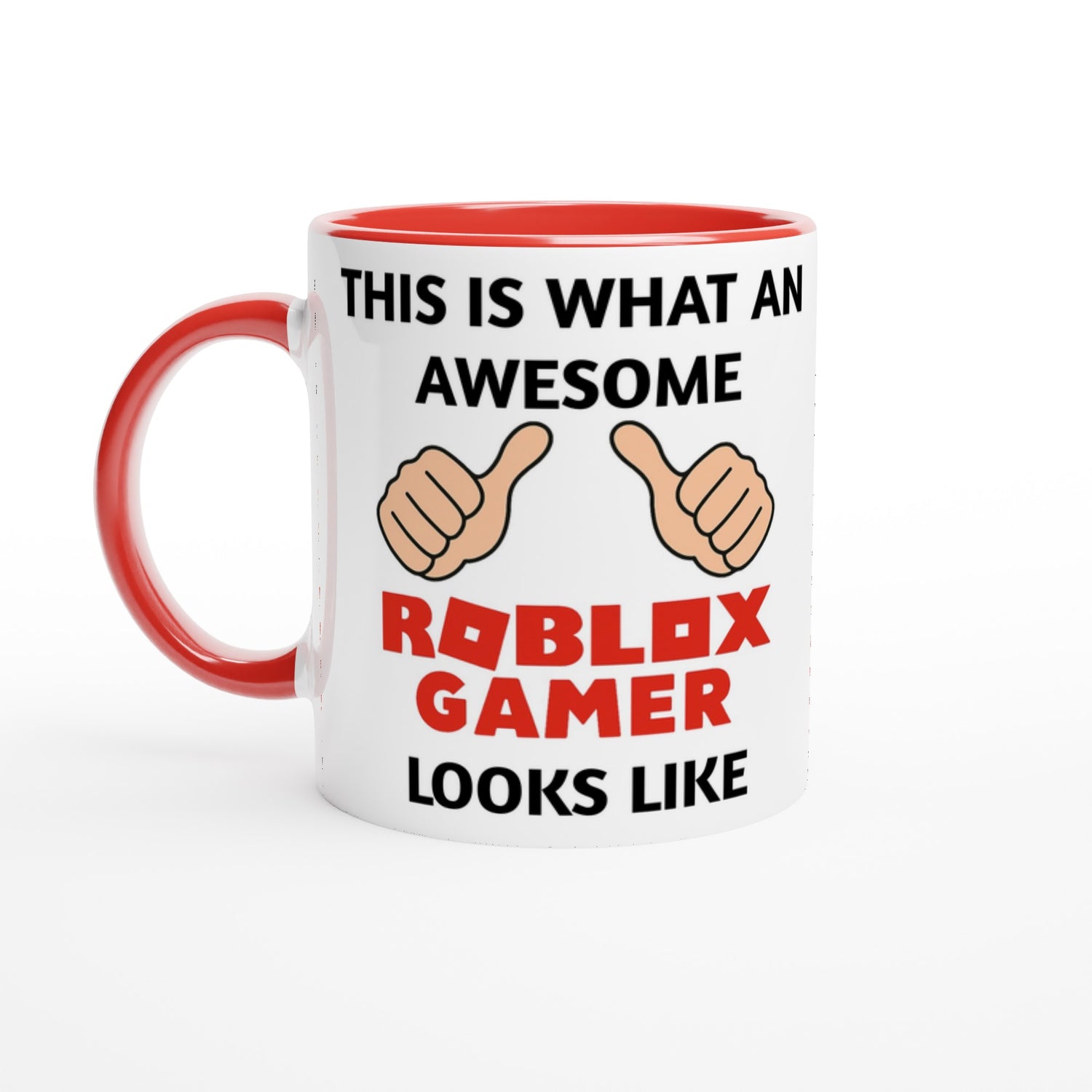 Roblox Gamer Mug – Funny Gift for Kids &amp; Teens – This Is What an Awesome Roblox Gamer Looks Like – 11oz Coffee Cup for Gamers Ceramic Red