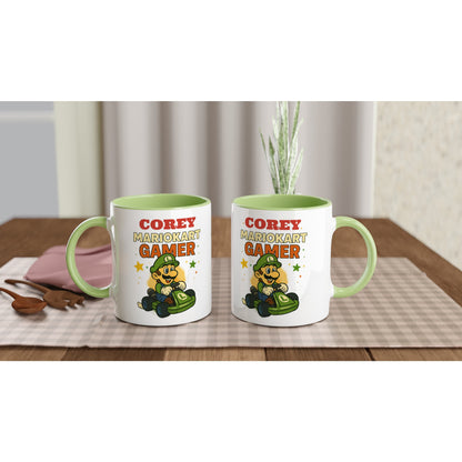 Personalized Mario Kart Gamer Mug - Luigi Mug - Funny Gift for Gamers - 11oz Ceramic Coffee Cup