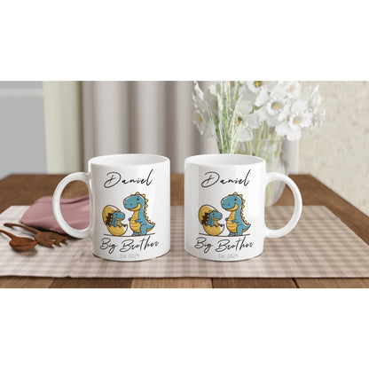 Personalized Dinosaur Big Brother Mug - Custom Name Printed siblings Coffee Cup, Big Brother Cup, Tea Mug, Pregnancy Announcement, 11oz