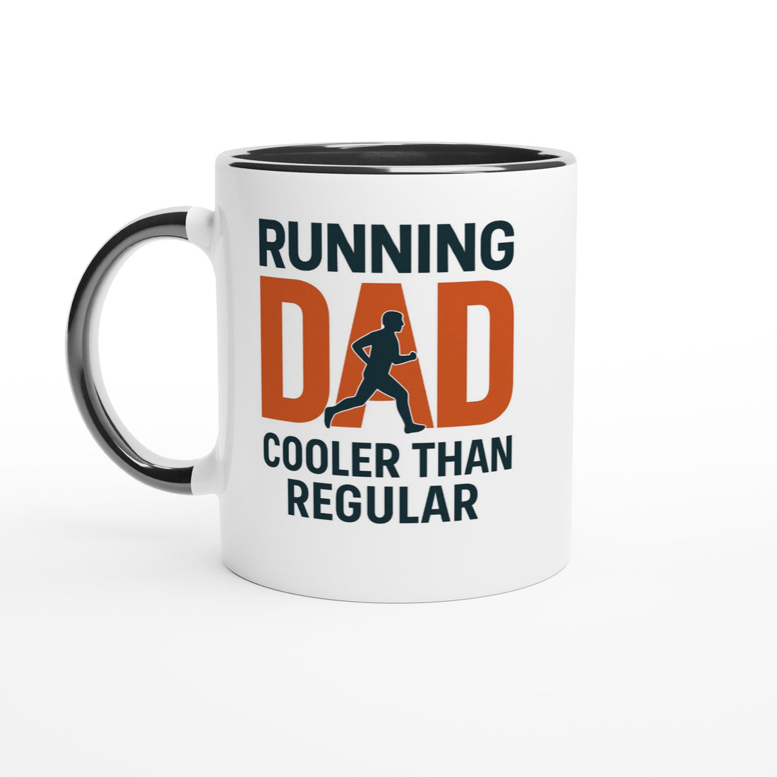 Running Dad Mug - Cooler than Regular Dad | 11oz Gift for Marathon Runners Ceramic Black