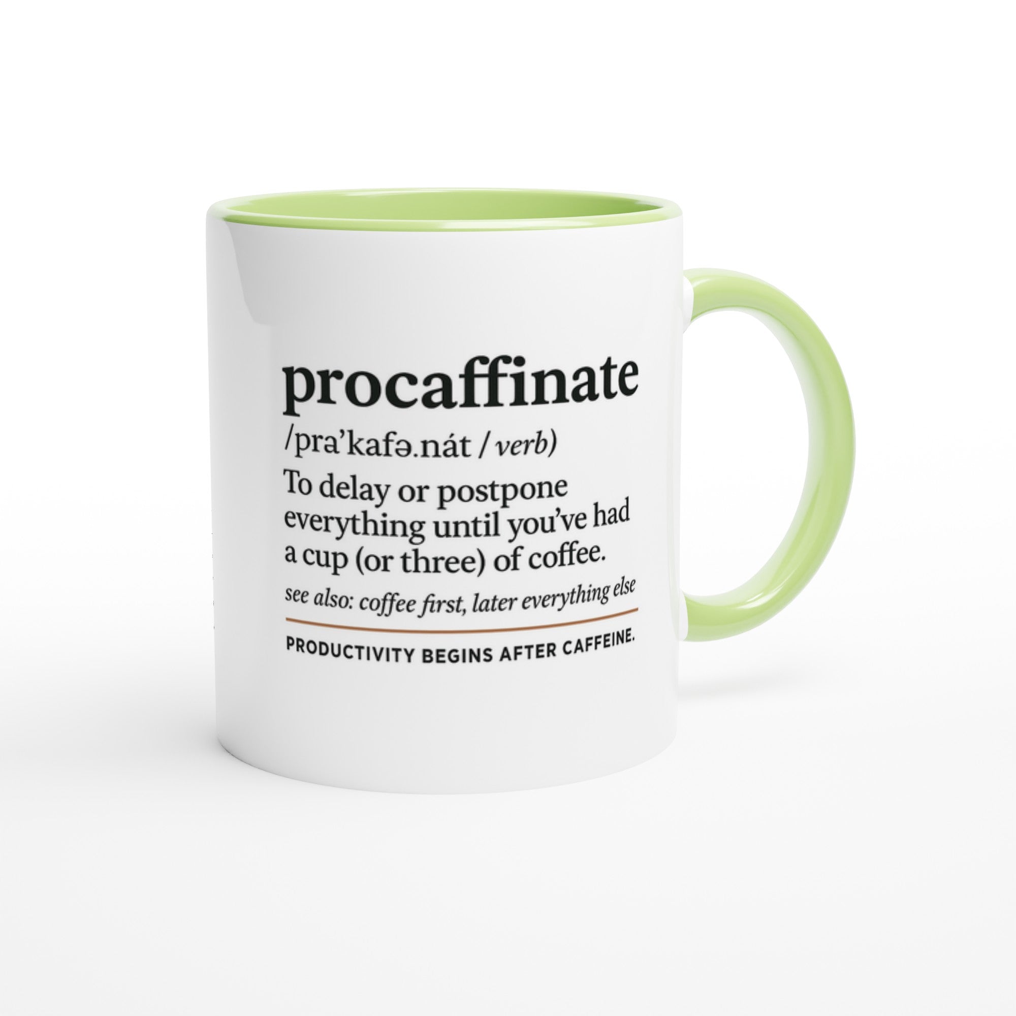 Procaffinate – Funny Coffee Mug for Caffeine Lovers | 11oz Ceramic