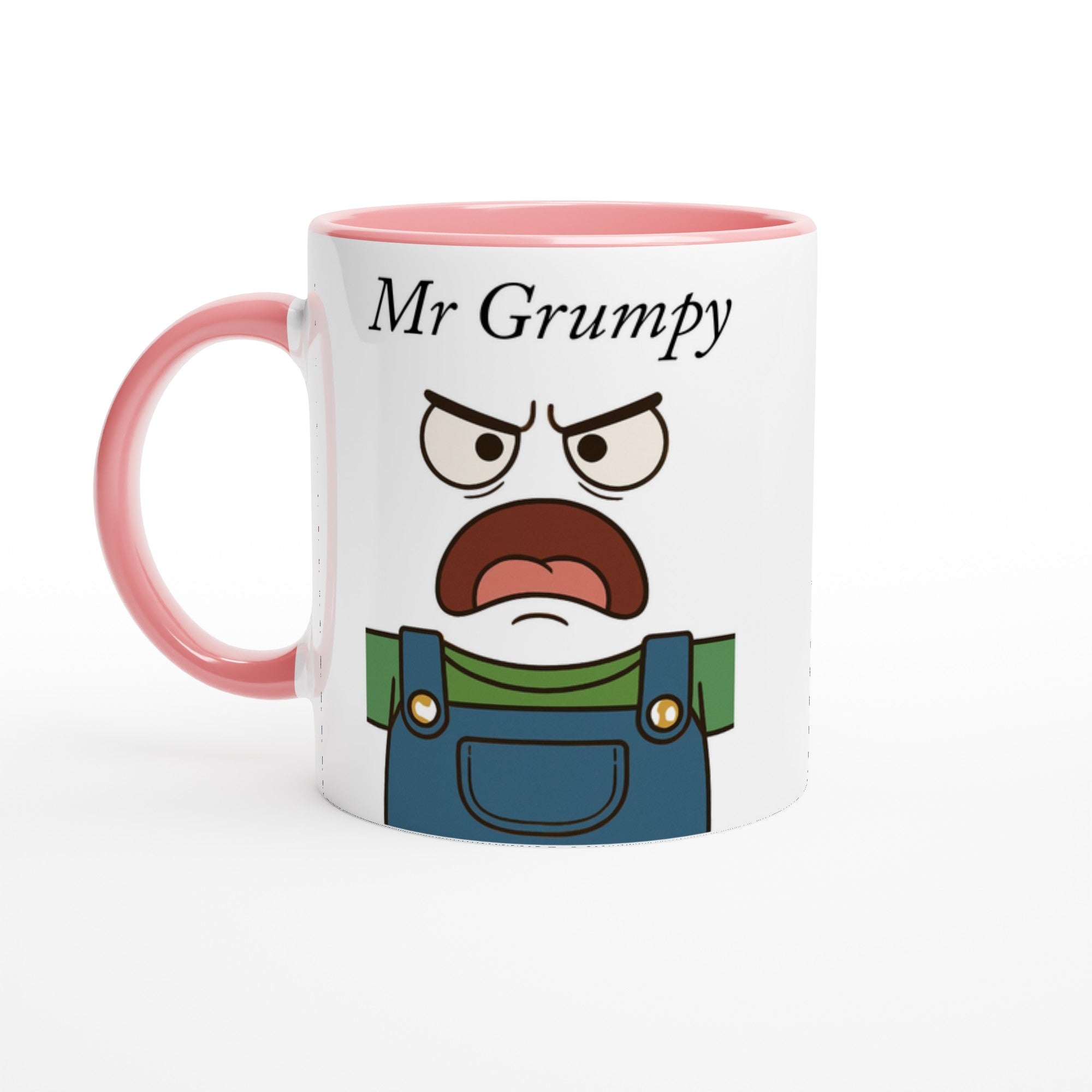 Mr Grumpy Mug - Fun 11oz Ceramic Coffee Cup - Perfect Gift for Dad, Friends &amp; Co-workers Ceramic Pink