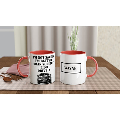 Personalized Ford Ranger Wildtrak Mug - Modified Car Lover Dad Gift 11oz - Add Your Own Name and Number Plate