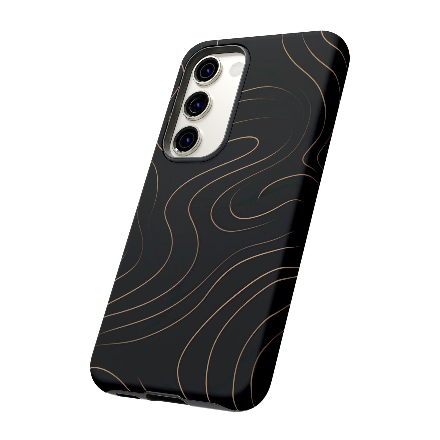 Noir Topograph - Black Minimalist Line Art Phone Case