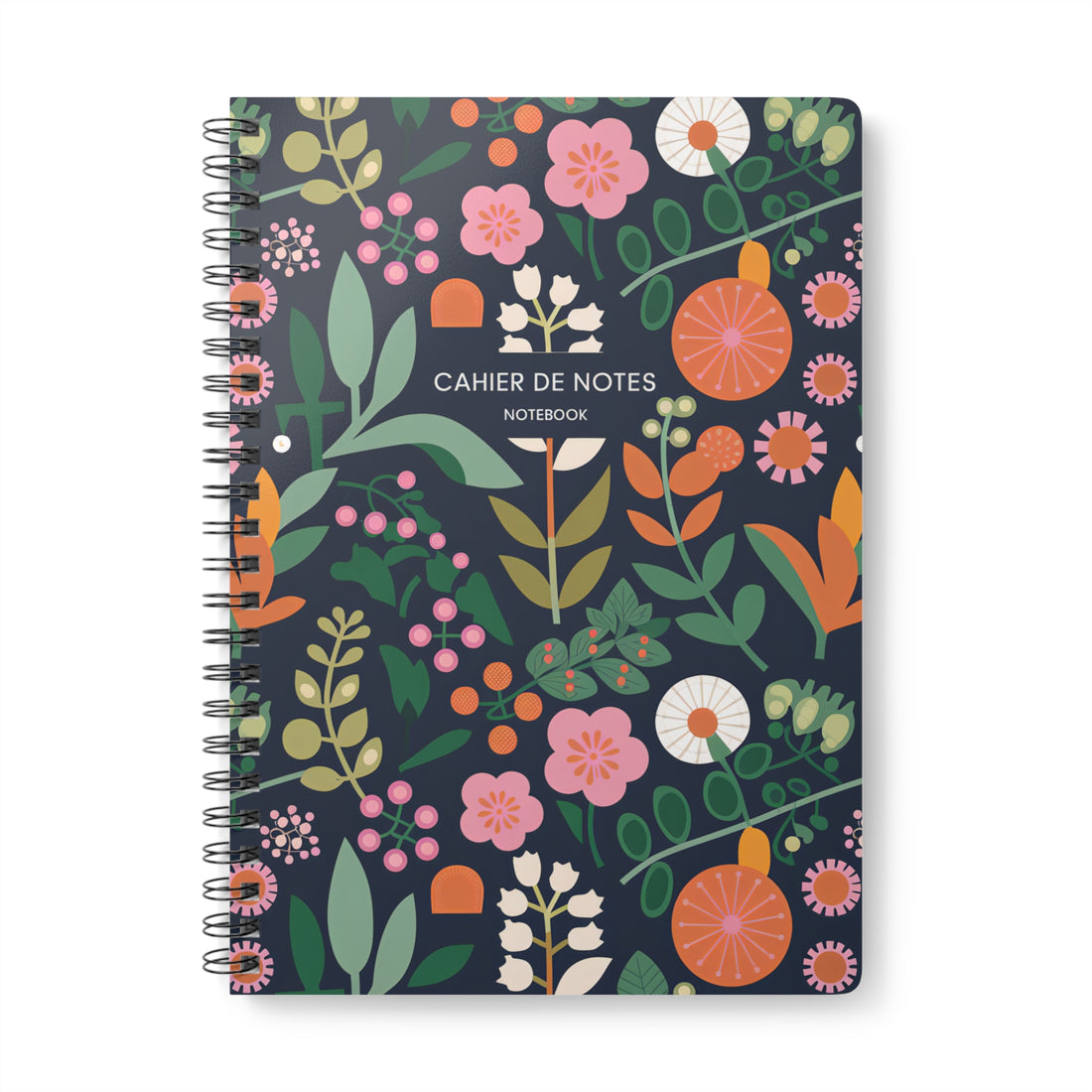 Vibrant Floral Notebook | Cahier de Notes | A5 Spiral Bound Journal for Writing &amp; Planning | Modern Botanical Stationery Gift