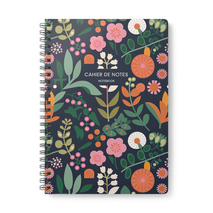 Vibrant Floral Notebook | Cahier de Notes | A5 Spiral Bound Journal for Writing &amp; Planning | Modern Botanical Stationery Gift