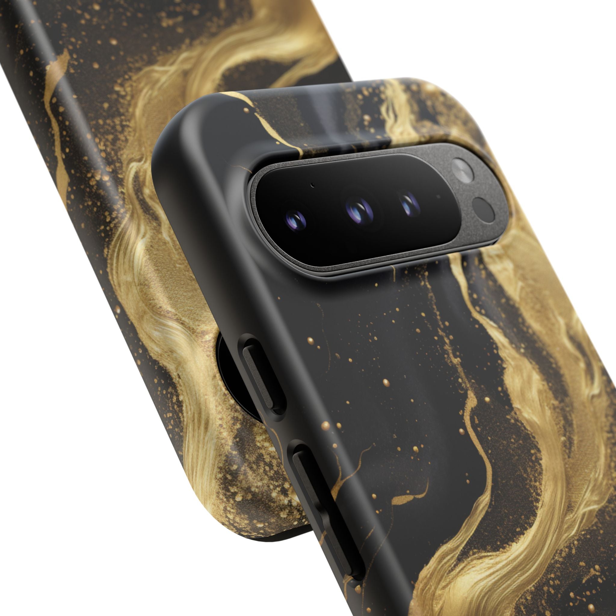 Golden Flow - Black &amp; Gold Marble Luxe Phone Case
