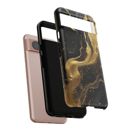 Golden Flow - Black &amp; Gold Marble Luxe Phone Case