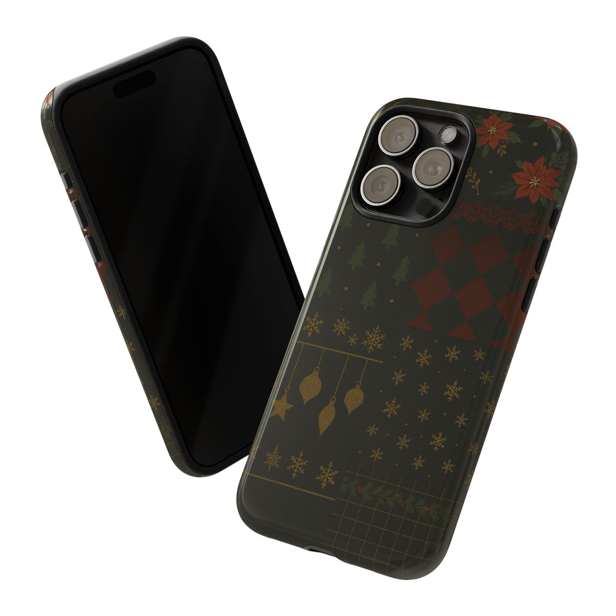 Black Luxury Phone Case for Christmas Festive Season - Tough design