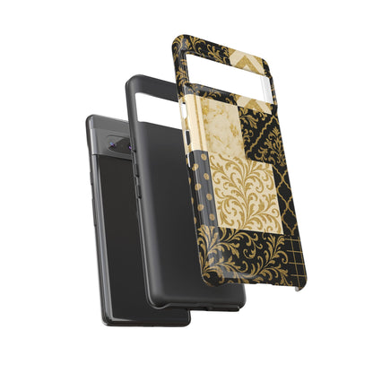 Phone Case, Luxury Black and Gold Festive Design for Christmas Gift, Holiday Decor, Tough Cases, Winter Celebration, Elegant iPhone Cover