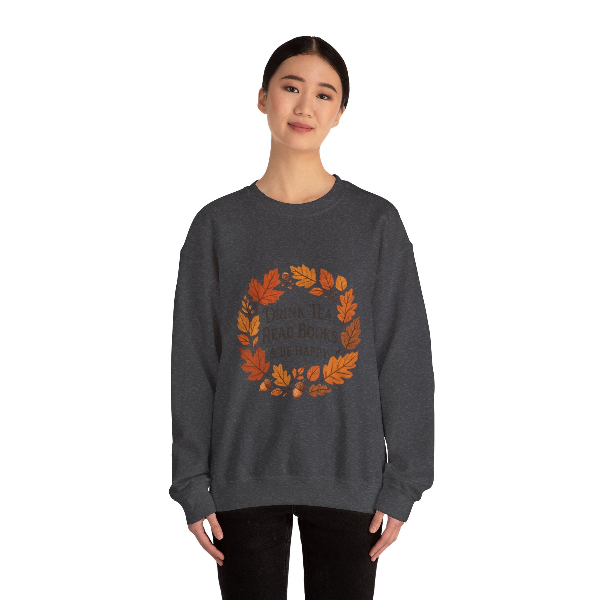 Cozy Book Lover Crewneck Sweatshirt - Fall Fashion Tea &amp; Books Apparel | Gift for Readers