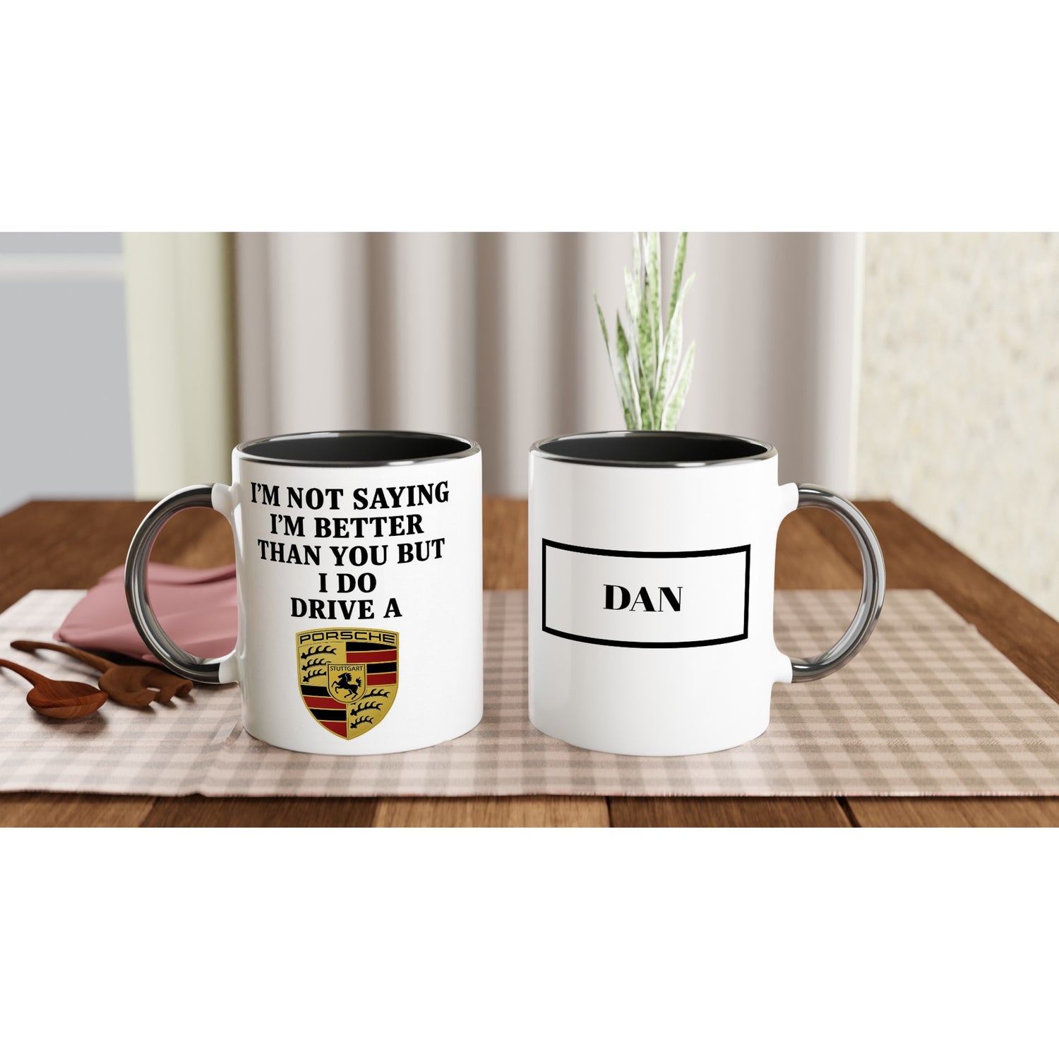 Porsche Passion: Personalized Ceramic Coffee Mug Ceramic Black